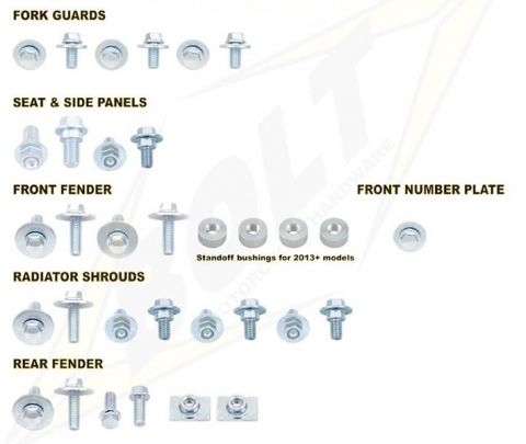 KIT VITI FISSAGGIO PLASTICHE BOLT  KX-KXF-KLXR ZIN